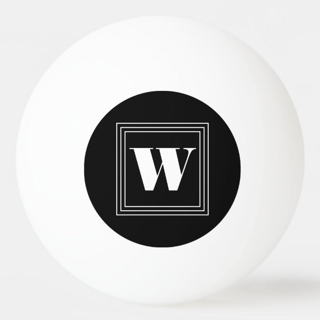 3 Frame Monogram | Black & White Ping Pong Ball (Front)