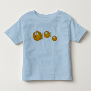 3 Funny Cartoon Puffer Fish Family Swimming Toddler T-Shirt