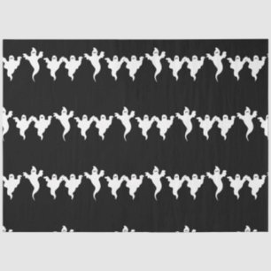 3 Ghosts Black & White Whimsical Halloween Party Tissue Paper