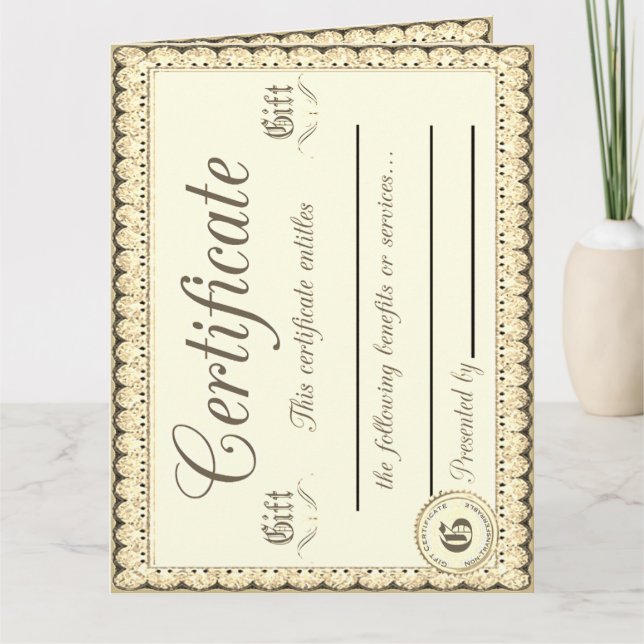 3 Gift Certificates Card (Front)