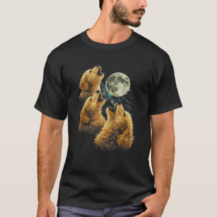 3 Golden Doodle Dogs Howling at the Moon Cute dogs T-Shirt