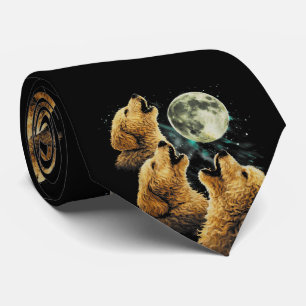 3 Golden Doodle Dogs Howling at the Moon Cute dogs Tie