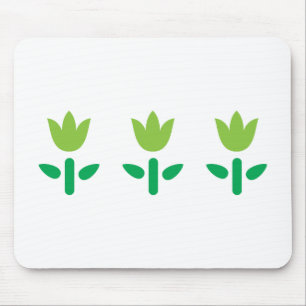 3 Green Flowers Mouse Pad