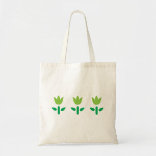 3 Green Flowers Tote Bag