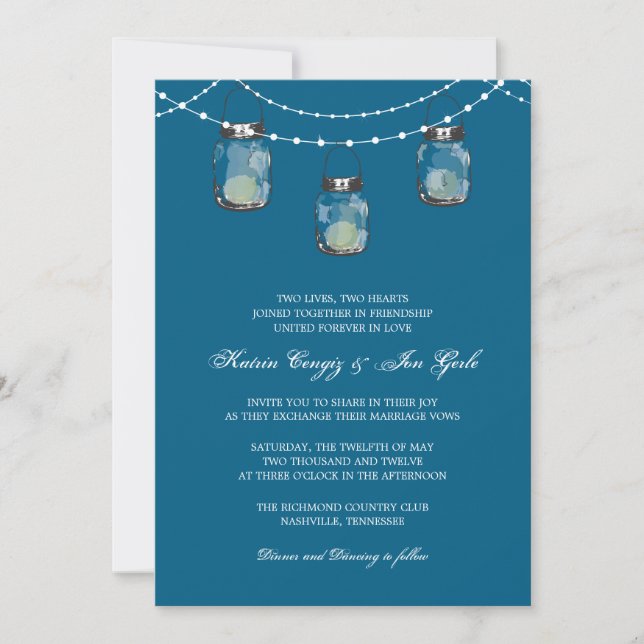 3 Hanging Mason Jars - Bridal Shower Invitation (Front)