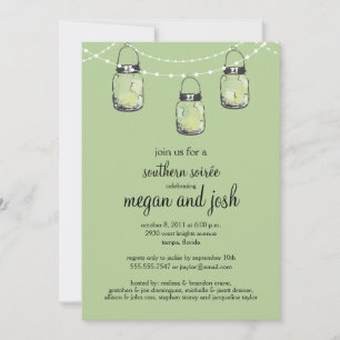 3 Hanging Mason Jars - Engagement Party Invitation