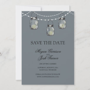 3 Hanging Mason Jars - SAVE THE DATE