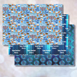 3 Happy Hanukkah Wrapping Paper Add Child's Name<br><div class="desc">3 Happy Hanukkah Wrapping Paper Add Child's Name Gift Wrap</div>