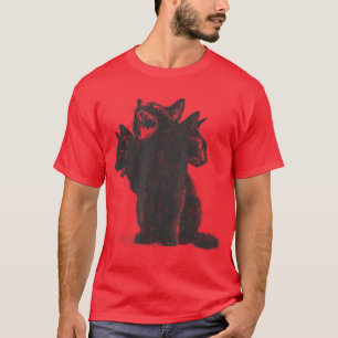 3 Headed Cat Vintage Grunge Alt 90s Halloween Goth T-Shirt