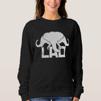 3 Headed Elephant LAO Original Kingdom of Laos Fla Sweatshirt