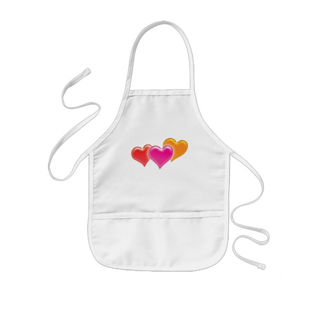 3 hearts - kids apron (Front)