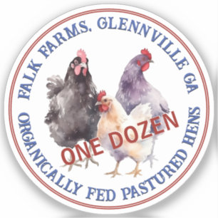3 Hens ORGANICALLY FED Pastured Egg Carton Logo