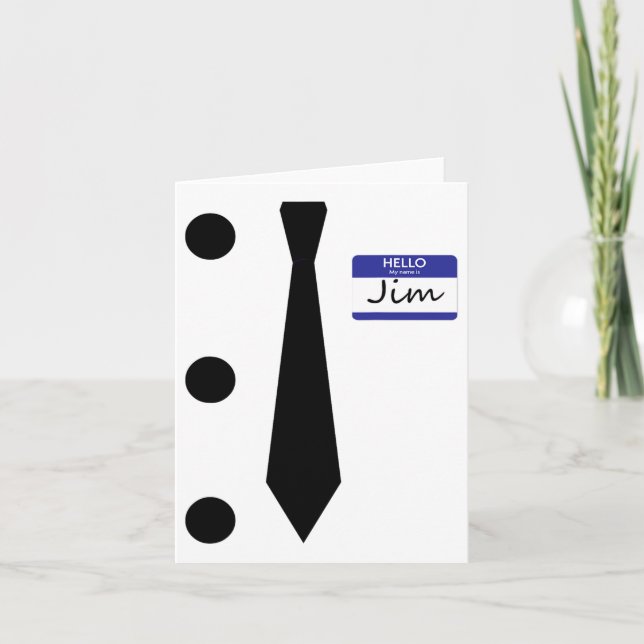 3 Hole Punch Jim Costume Easy Halloween T Shirt  Card (Front)