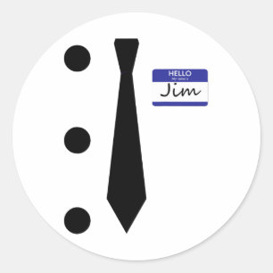3 Hole Punch Jim Costume Easy Halloween T Shirt  Classic Round Sticker