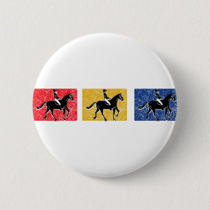 3-Horse-Riders 6 Cm Round Badge