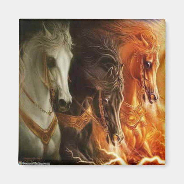 3 Horses Magnet (Front)