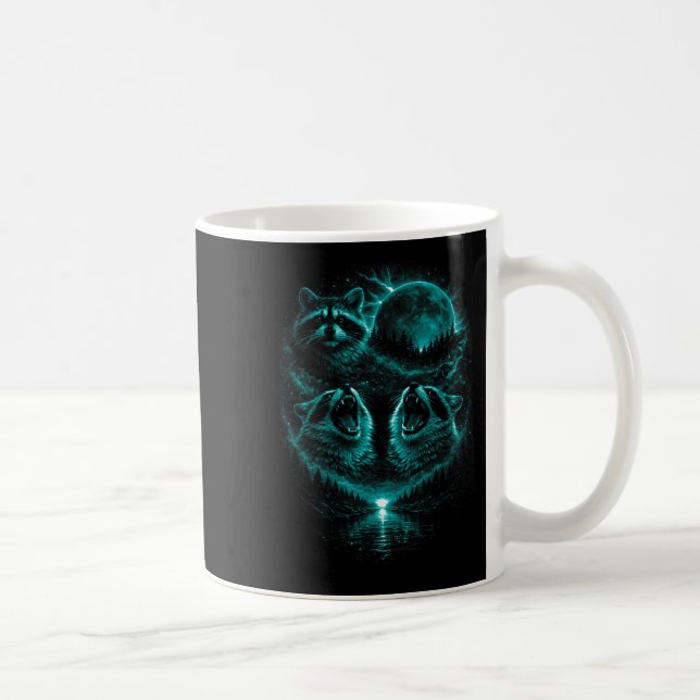 3 howling racoon cold blue full moon eclipse3 how coffee mug (Right)