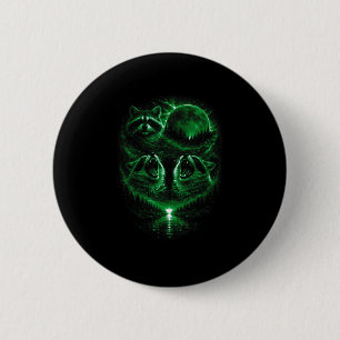 3 howling racoon full moon eclipse cosmic green3 6 cm round badge