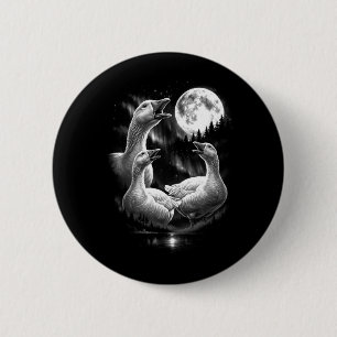 3 Howling Silly Goose Moon Aurora Vintage Funny 6 Cm Round Badge