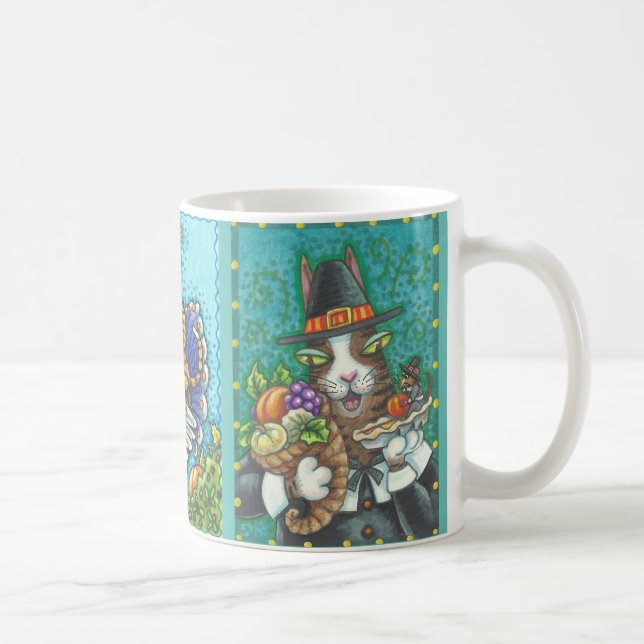3 Image Hiss N' Fitz Cats THANKSGIVING MUG (Right)