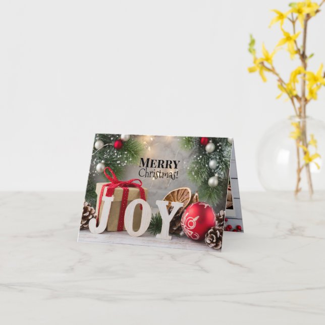 3 Image JOY Holiday Card (Yellow Flower)