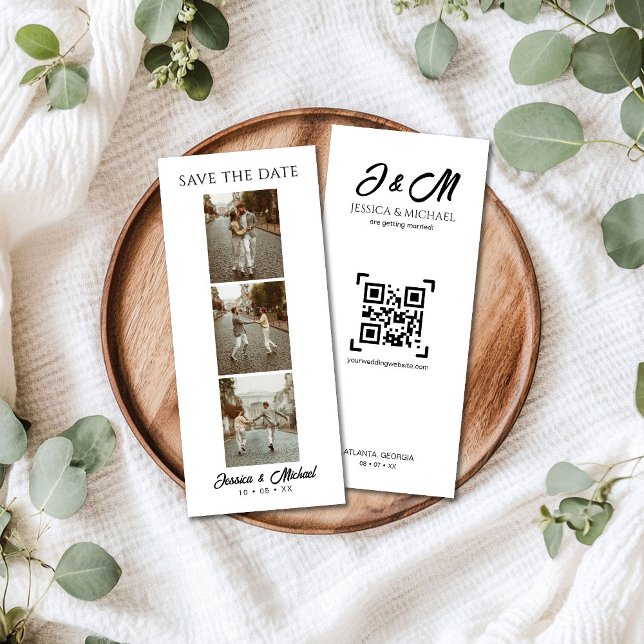 3 Image Photo Booth QR Code Wedding Save The Date (Creator Uploaded)