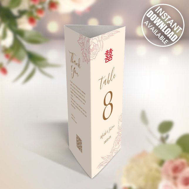 3 in 1 Table Number, Menu & Thank You Note Sign (Creator Uploaded)