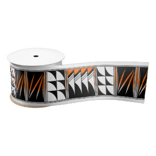 3 Inch Blessed Feathers in Orange Satin Ribbon