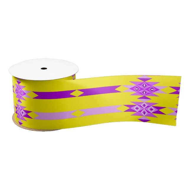 3 Inch Desert Diamonds on Yellow Satin Ribbon (Spool)