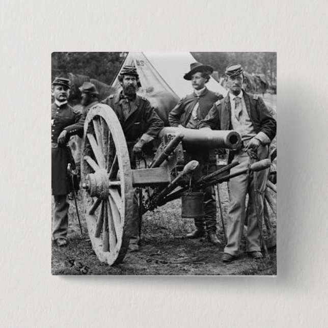 3 inch Ord Rifle Cannon - Civil War 15 Cm Square Badge (Front)