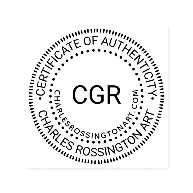 3 Initial “Certificate of Authenticity” Name URL Self-inking Stamp (Design)