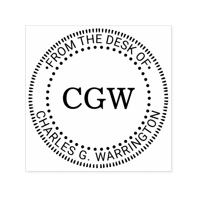 3 Initial Letter Monogram 71 From the Desk of Name Self-inking Stamp (Design)