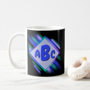 3 Initial Letter Monogram Soft Paint Strokes Coffee Mug
