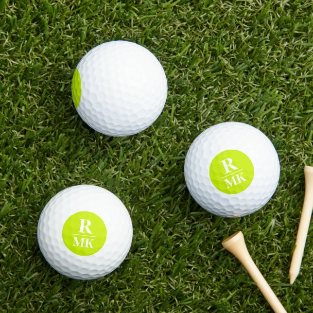 3 initial letters Acid Yellow almost-green Golf Balls (Insitu Grass)