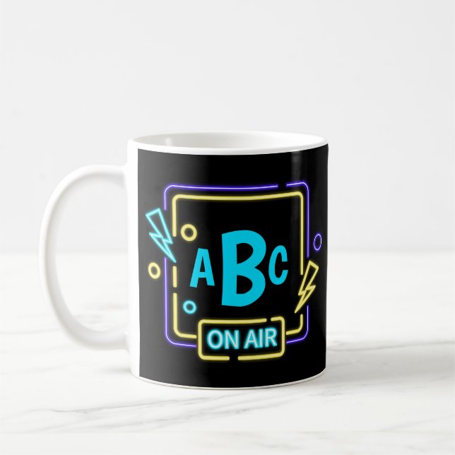 3 Initial Monogram Letter Blue Yellow On Air Coffe Coffee Mug (Left)