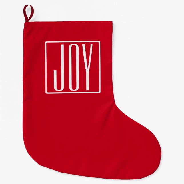 3 Initials/Letters Monogram | Red & White Large Christmas Stocking (Front)