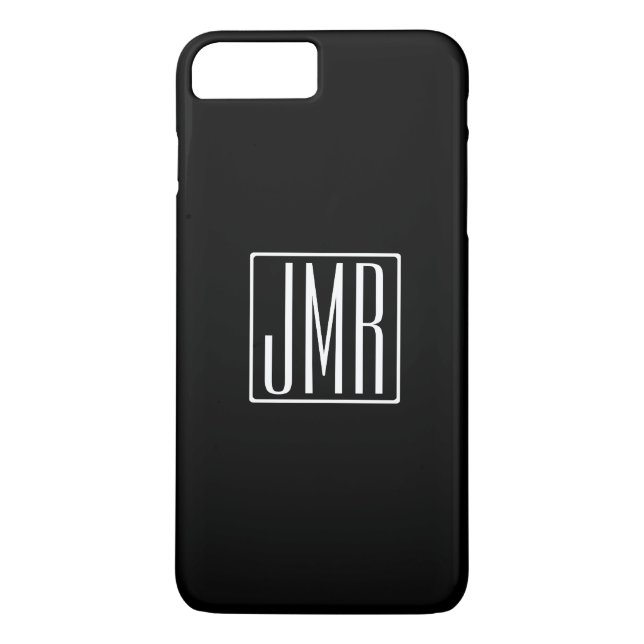 3 Initials Monogram | Black & White (or diy colour Case-Mate iPhone Case (Back)