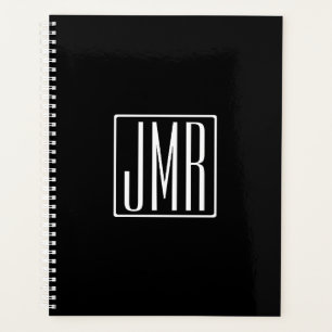 3 Initials Monogram Black & White (or diy colour Planner