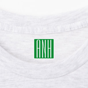 3 Initials Monogram Green & White