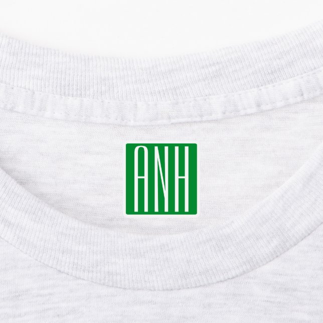3 Initials Monogram | Green & White (Affixed)