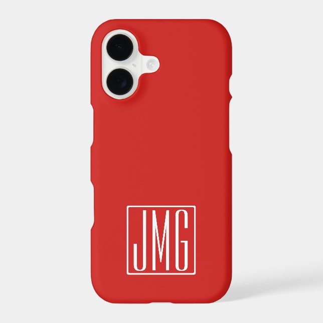 3 Initials Monogram | Red & White (or diy colour) (Back)