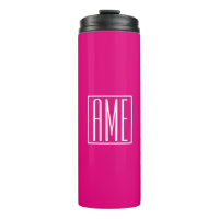 3 Initials Monogram | White On Hot Pink