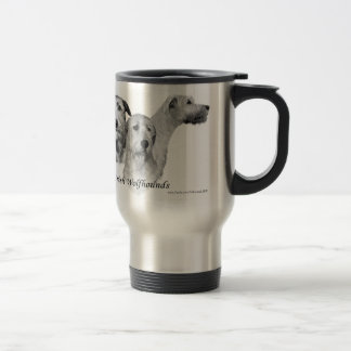 3 Irish Wolfhound heads Travel Mug