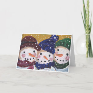 3 Jolly Snowmen Holiday Card
