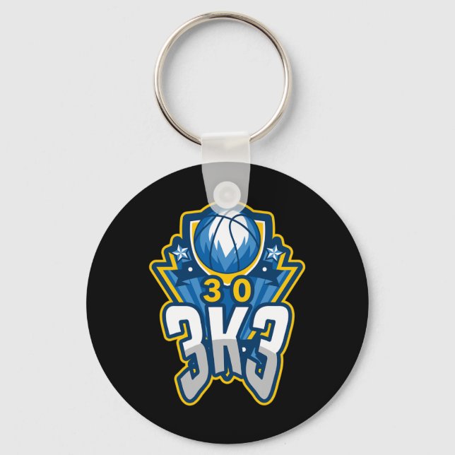 3 K 3 Point Basketball Record 3000 Three Pointers  Key Ring (Front)