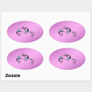 3 Kokopelli 107 Oval Sticker