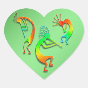 3 Kokopelli #110 Heart Sticker