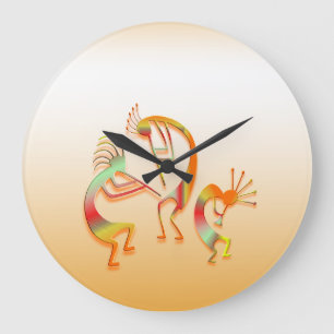 3 Kokopelli #51a Large Clock
