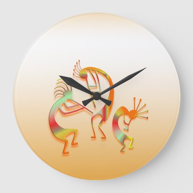 3 Kokopelli #51a Large Clock (Front)