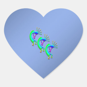 3 Kokopelli #86 Heart Sticker